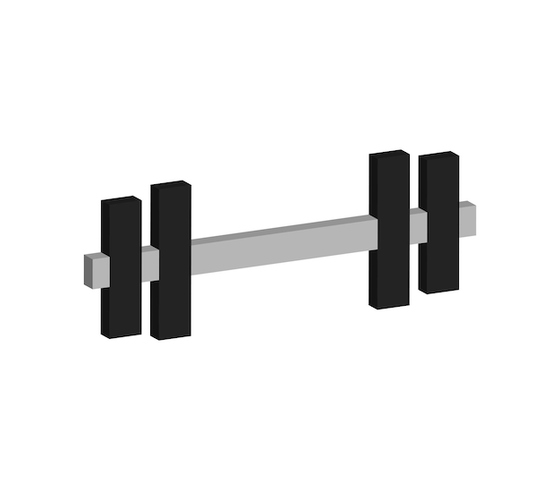 Vector threedimensional gym weight