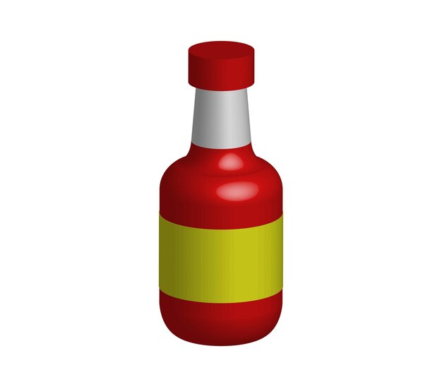 Threedimensional hot sauce bottle