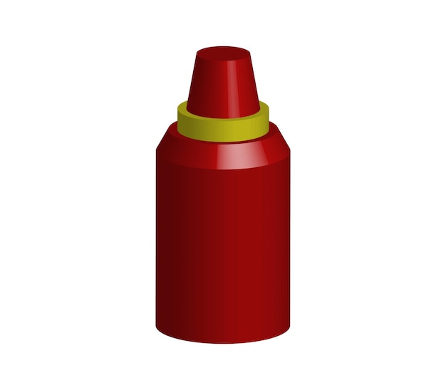 Vector threedimensional ketchup bottle