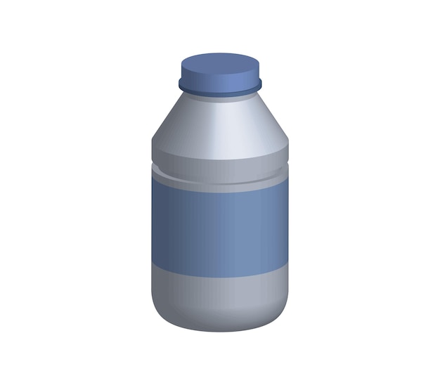 Vector threedimensional milk bottle