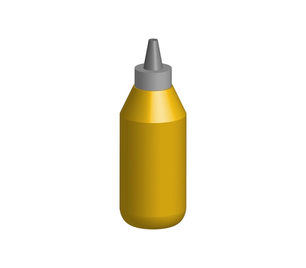 Vector threedimensional mustard bottle