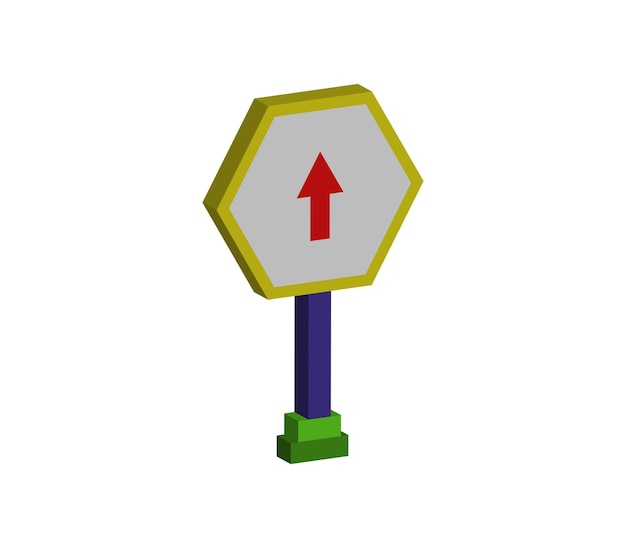 Vector threedimensional road sign