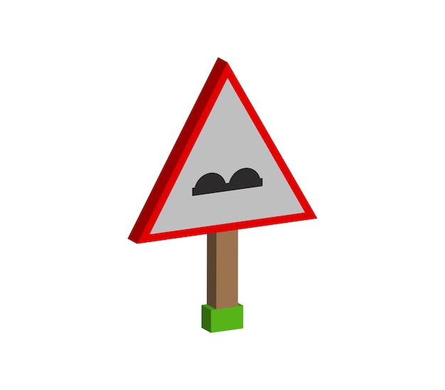 Vector threedimensional road sign