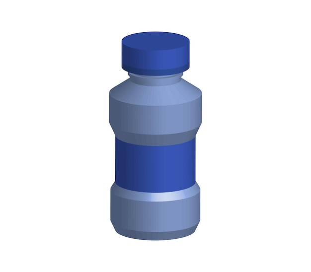 Vector threedimensional water bottle