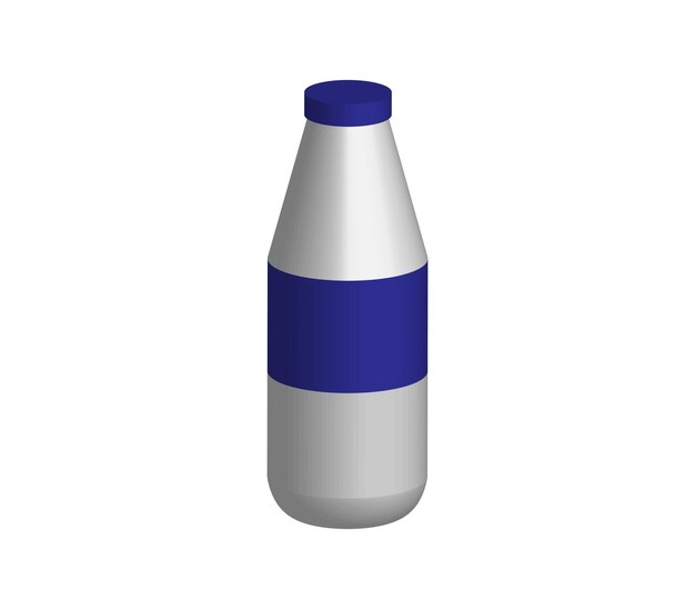 Vector threedimensional yogurt bottle