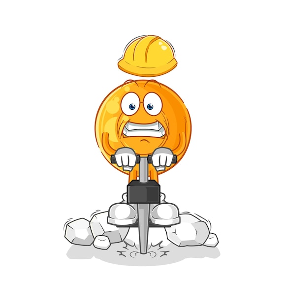 Vector throat lozenges drill the ground cartoon character vector