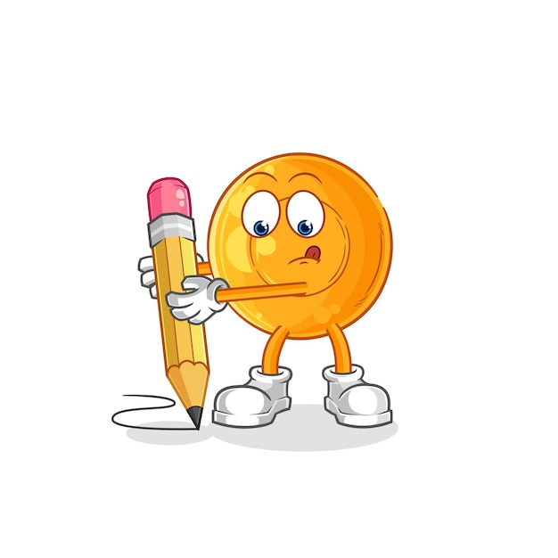 Throat lozenges write with pencil cartoon mascot vector