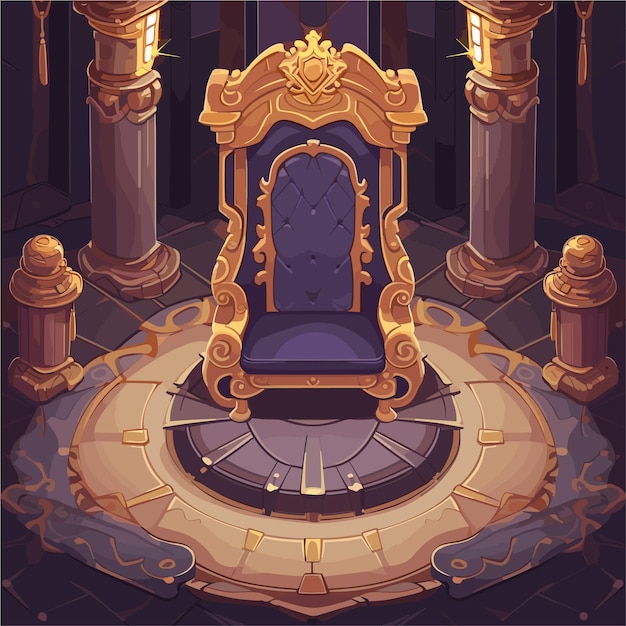 Vector a throne in the castle game background