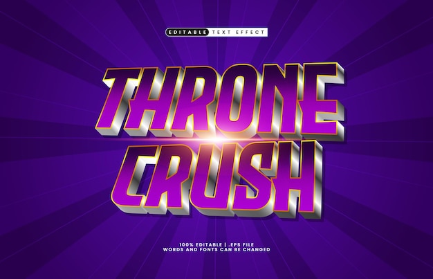 트론 크러시 (Throne Crush) 는 기사와 왕의 텍스트 효과를 가진 편집 가능한 텍스트 효과입니다.
