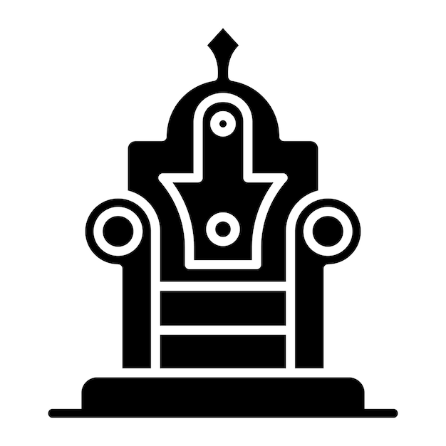 Throne Glyph Solid Black Illustration