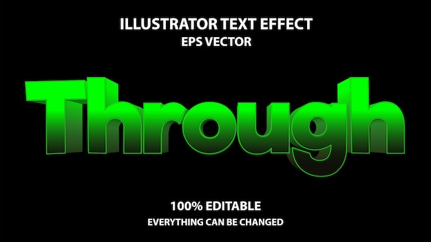 through editable text effect