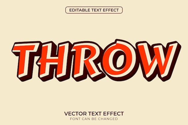 Vector throw editable text effect