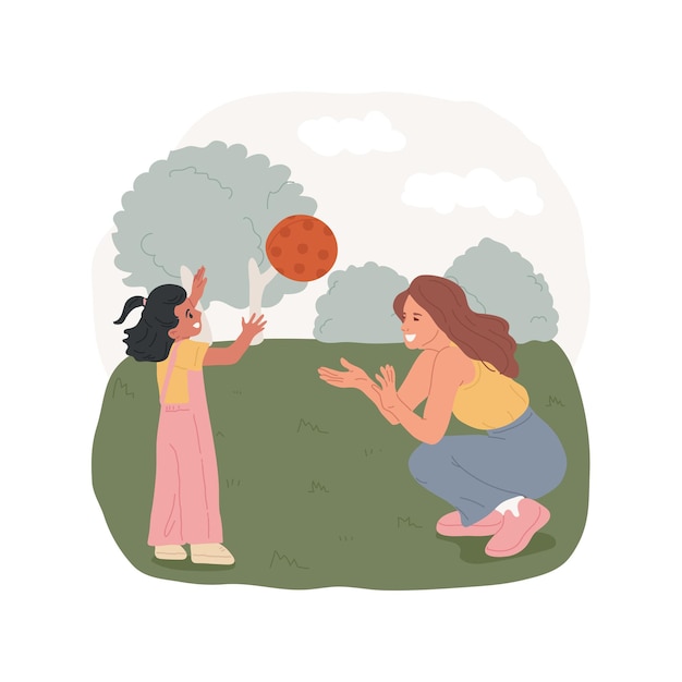 Throwing ball isolated cartoon vector illustration