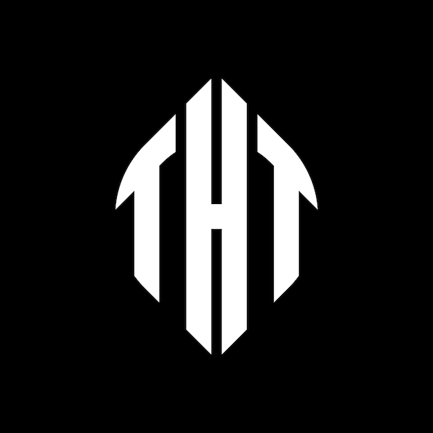 tht circle letter logo design with circle and ellipse shape tht ellipse letters with typographic style the three initials form a circle logo tht circle emblem abstract monogram letter mark vector