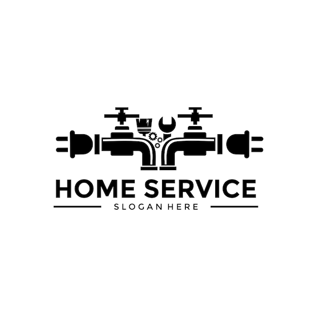 thuisservice logo vector sjabloon