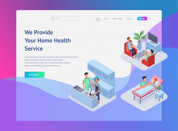 Thuiszorg Illustratie voor Landing Page Design