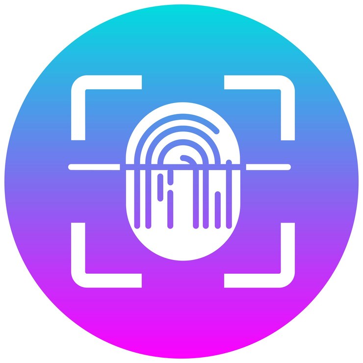 Vector thumb print vector icon can be used for biometrics iconset