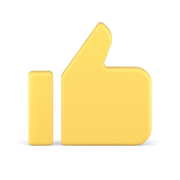 Thumb up cool success confirmation best choice recommendation feedback 3d icon realistic vector