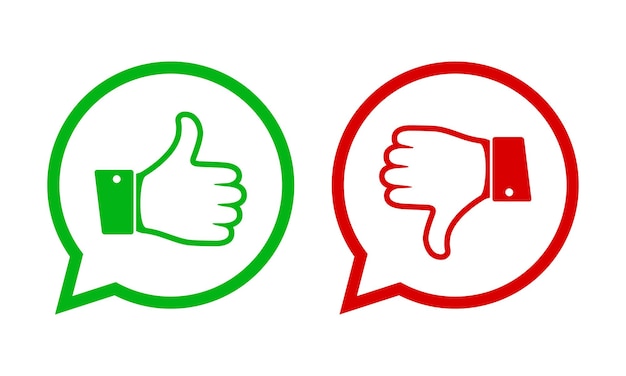 Thumb up and down icons vector illustration