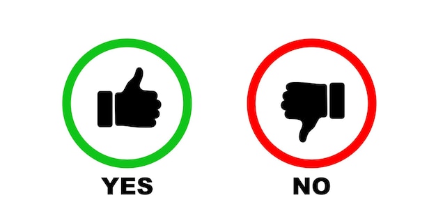 Thumb up and down sign icon illustration