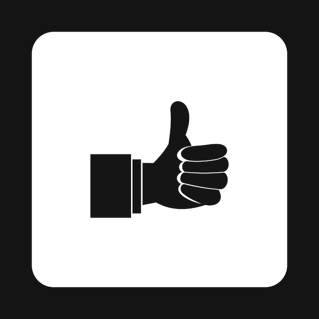 Thumb up gesture icon in simple style on a white background vector illustration