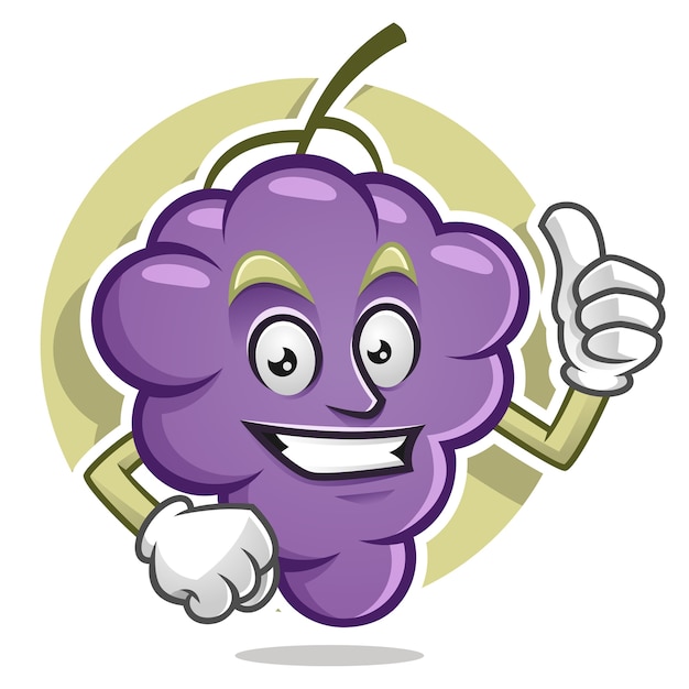 Thumb up grape mascot