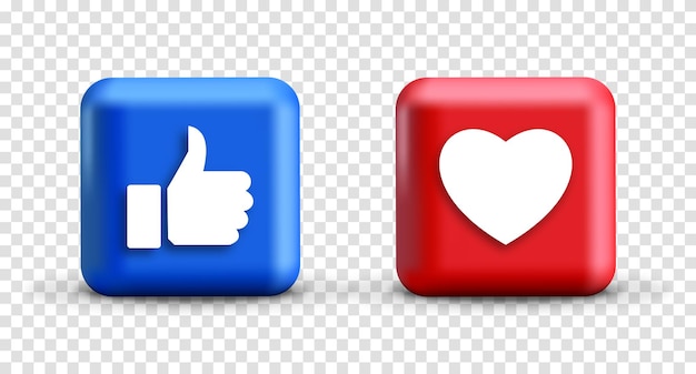 Thumb up and heart icon Vector like and love icon Like and love button Vector illustration