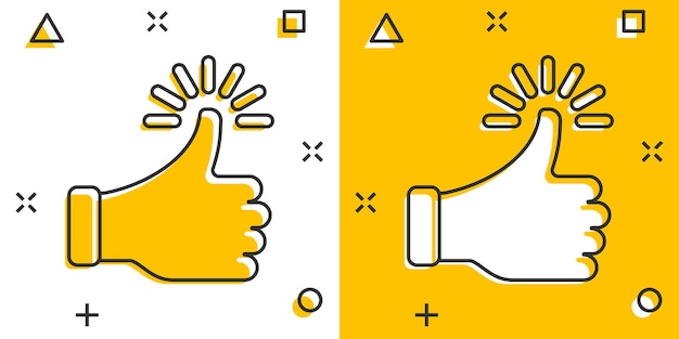 Thumb up icon in comic style