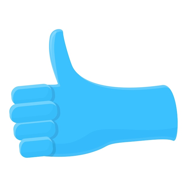 thumb up medical gloves icon cartoon of thumb up medical gloves vector icon for web design isolated on white background
