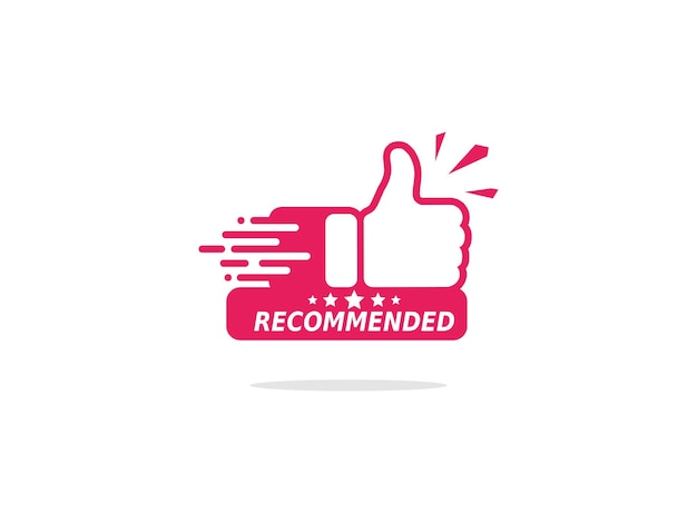 Thumb up stamp recommended verifiedtrusted seller logo design with five stars