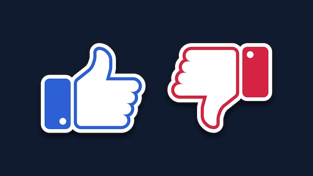 Vector thumb up and thumb down icons