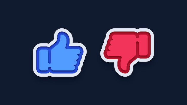 Vector thumb up and thumb down icons