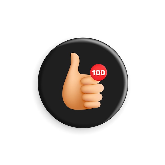 Thumb up with counter sign icon illustration