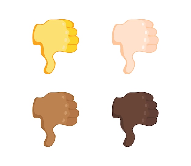 Thumbs Down Gesture Icon. Thumbs Down hand emoji. Dislike sign. All skin tone gesture emoji