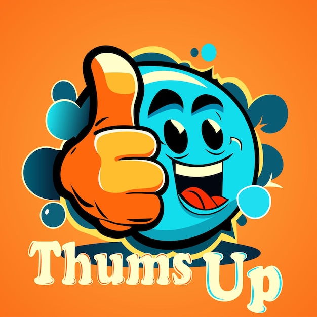 Vector thumbs up cartoon hand