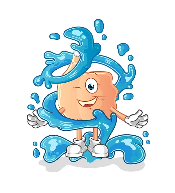 Vector thumbs up fresh with water mascot. cartoon vector