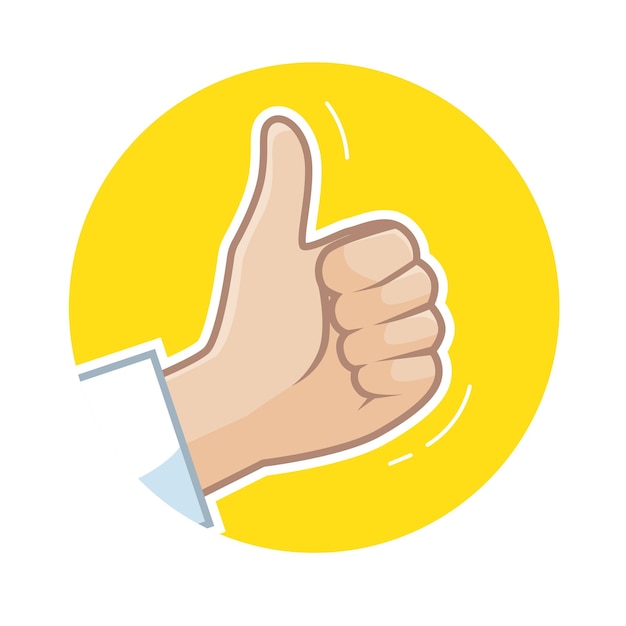 Thumbs up hand gesture vector illustration