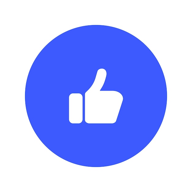 Thumbs up and heart icon on a white background Modern flat style vector illustration