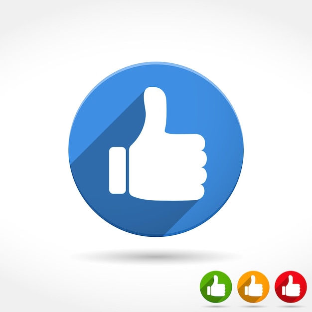 Thumbs up icon flat design vector eps10 illustration