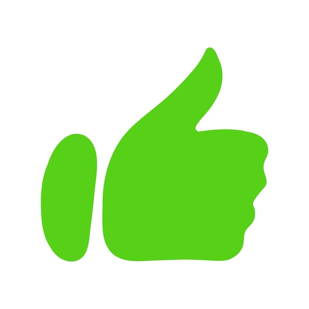 Thumbs up illustration confirmation like consent choice evaluation sign questionnaire report list newsletter vector icon for business and advertising