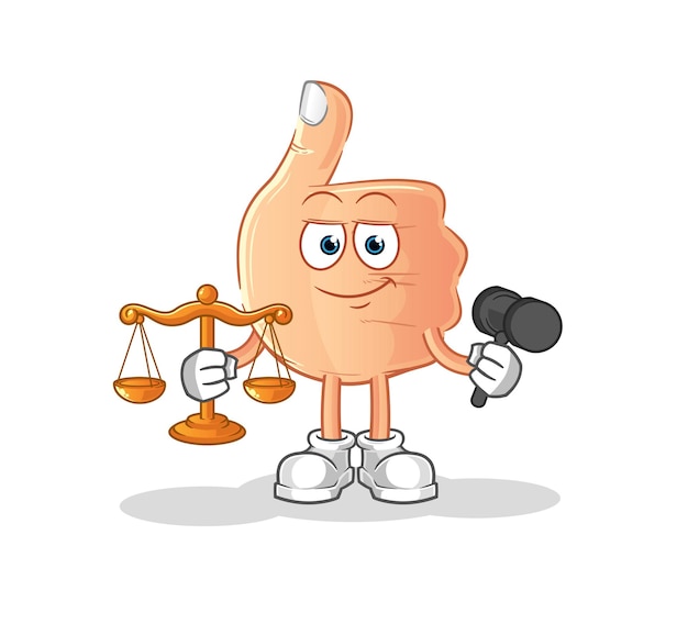 Thumbs up lawyer cartoon. cartoon mascot vector