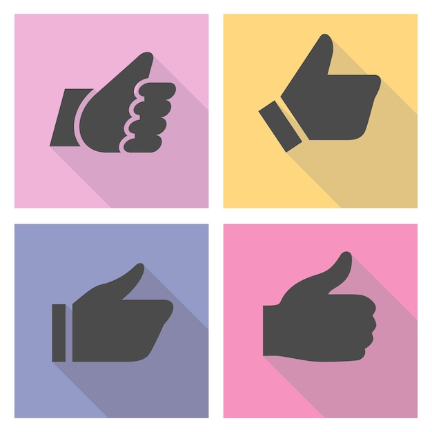 Vector thumbs up on a light colored square