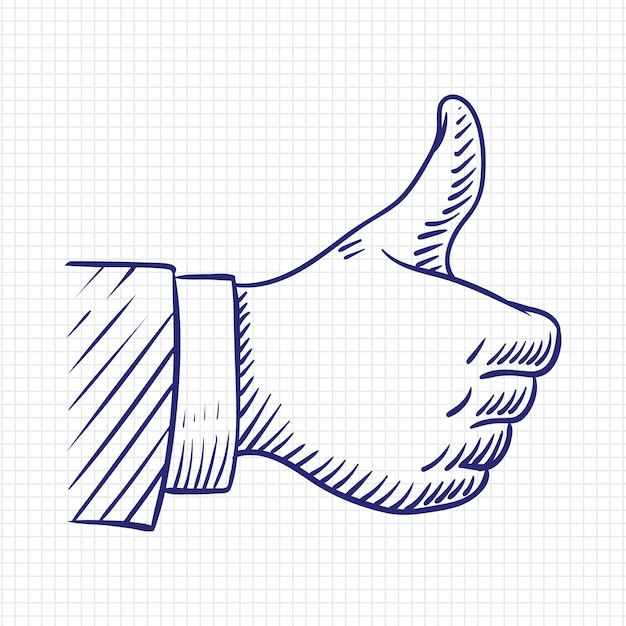 Vector thumbs up like hand sketch vector illustration