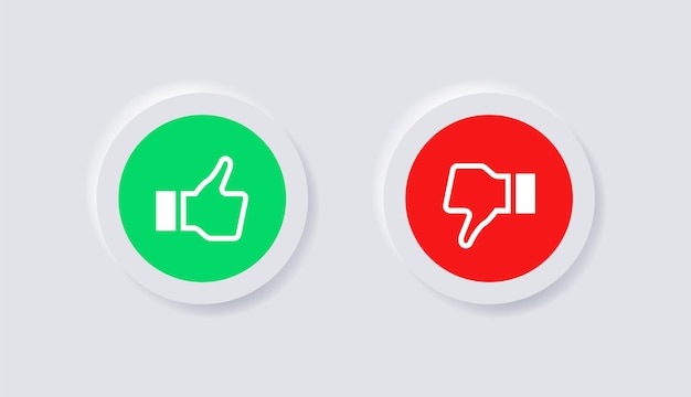 thumbs up like icon thumb down dislike icons in white neumorphism buttons social notification icons