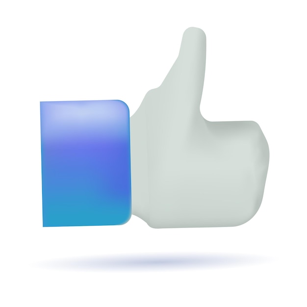 Vector thumbs up vector hand gesture. thumbs up for likes. isolated on a white background