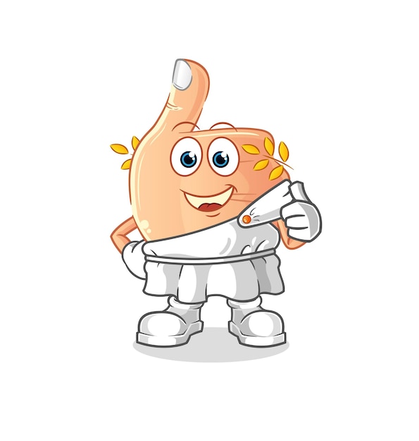 Thumbs up with greek clothing. cartoon mascot vector