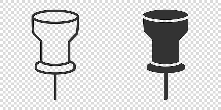 Vector thumbtack icon in flat style pin navigation vector illustration on white isolated background locate position business concept