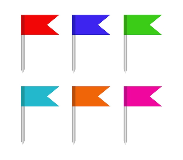 Vector thumbtack pins set