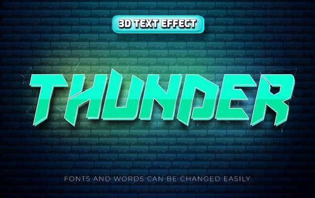 Thunder 3d editable text effect style