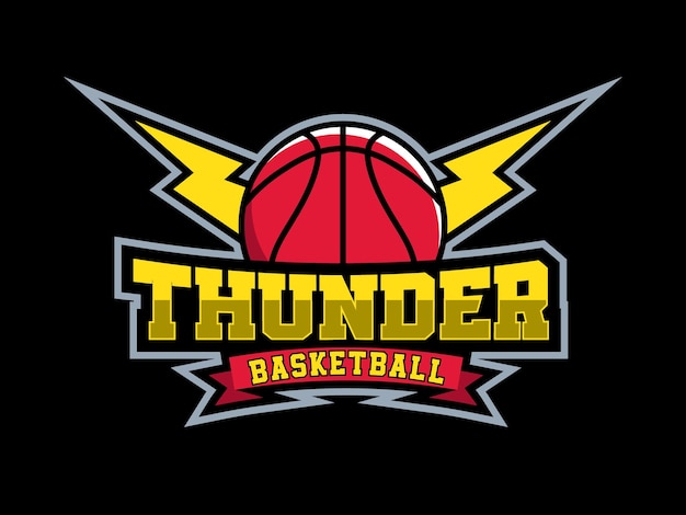 Thunder basketbal sport logo vector sjabloon